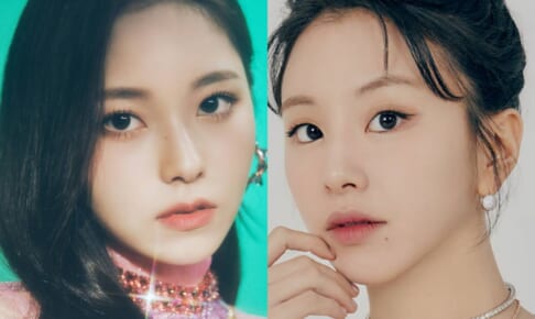 NMIXX ギュジン（左）、TWICE チェヨン（右）