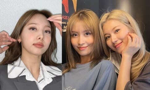 TWICE （左から）、ナヨン、モモ、サナ