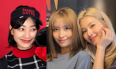 TWICE （左から）ジヒョ、モモ、サナ