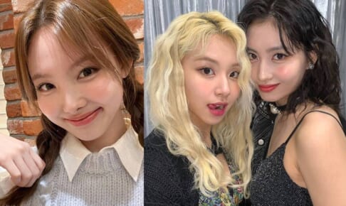 TWICE ナヨン（左）、チェヨン＆モモ（右）