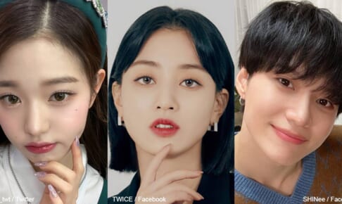 （左から） IVE チャン・ウォニョン、TWICE ジヒョ、SHINee テミン