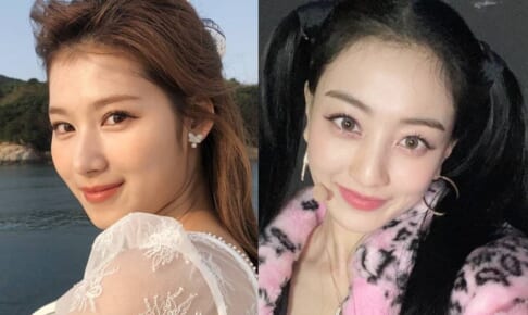 TWICE サナ（左）、ジヒョ（右）