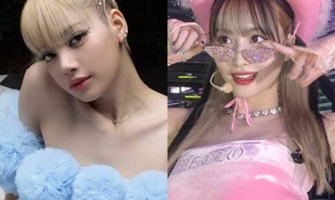 BLACKPINK リサ、TWICE モモ（右）