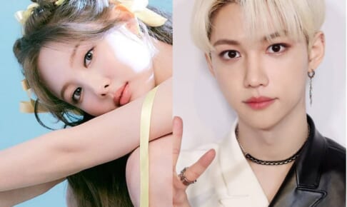 TWICE ナヨン、Stray Kids フィリックス（右）