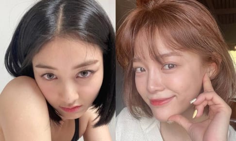 TWICE ジヒョ（左）、キム・セジョン（右）