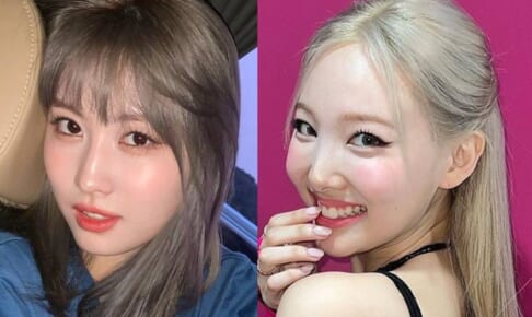 TWICE モモ（左）、ナヨン（右）