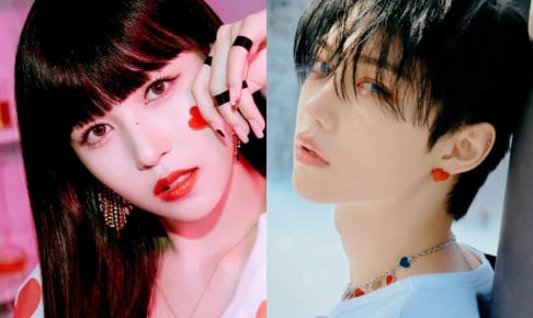 TWICE ミナ、Stray Kids フィリックス（右）