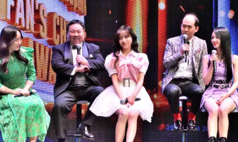 （左から）本田望結、ドランクドラゴン塚地武雅、チョ・ユリ、トレンディエンジェル斎藤司、woo!ah! ナナ