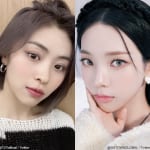 ITZY リュジン（左）、aespa カリナ