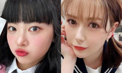 LE SSERAFIM ホン・ウンチェ（左）、村重杏奈