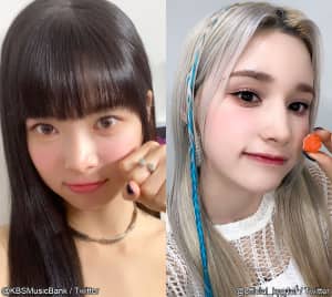 (左)LE SSERAFIM ウンチェ(右)Kep1er ヒュニンバヒエ