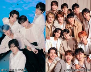 (左)TOMORROW X TOGETHER(右)SEVENTEEN