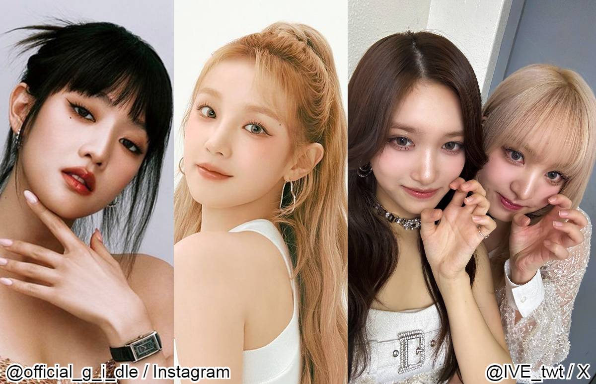 (G)I-DLE ミンニ、ウギ、IVE イソ、リズ（右）